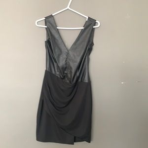 Black fitted asymmetrical dress
